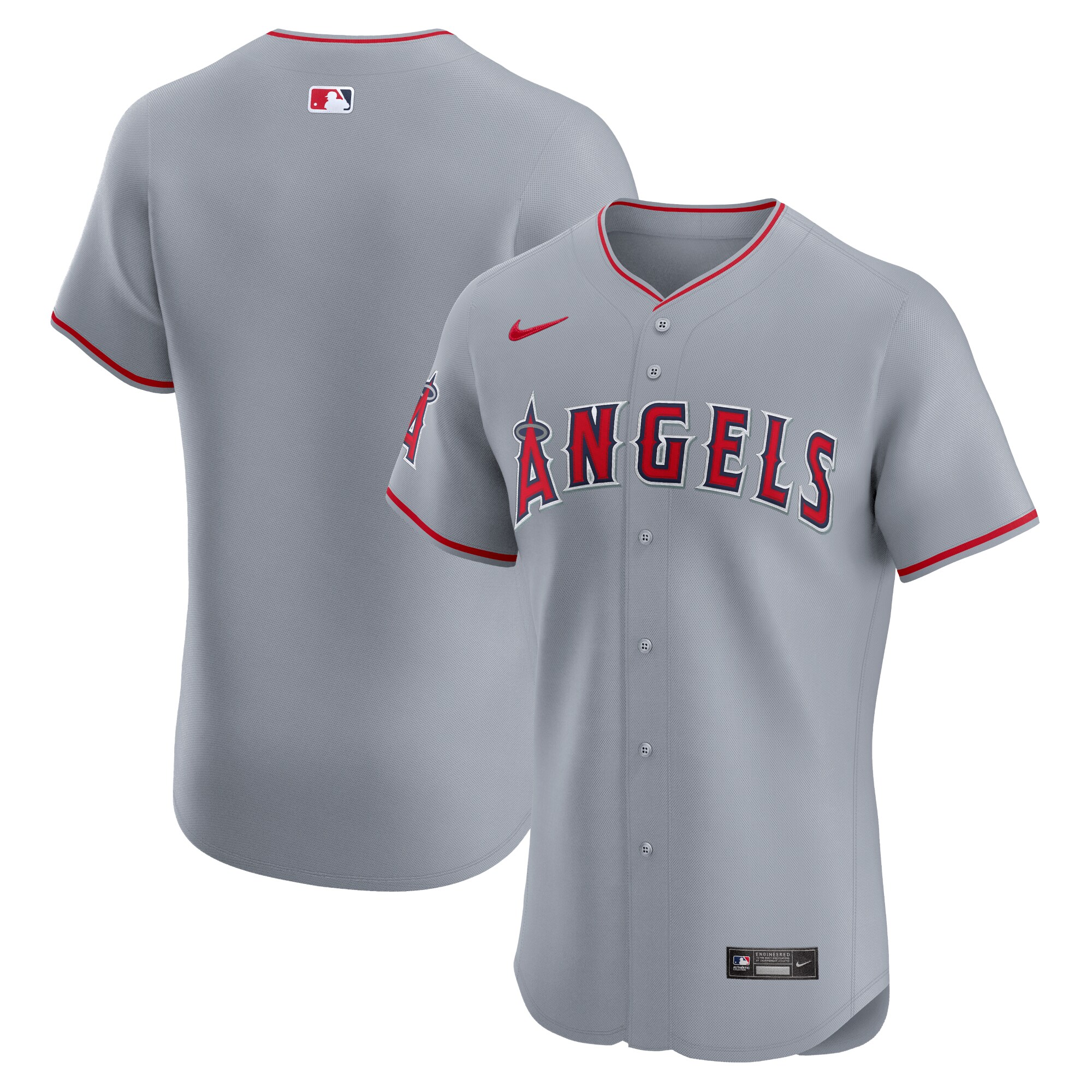 Los Angeles Angels Road Vapor Premier Elite Patch Baseball Jersey - Gray