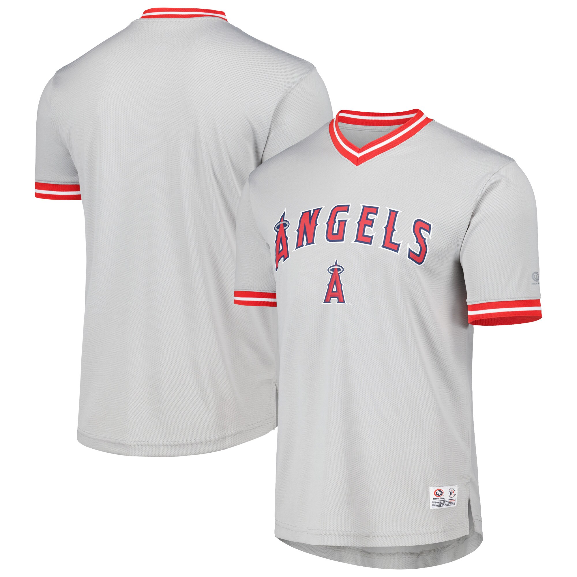 Alternative view of Los Angeles Angels V-neck Baseball Jersey - Gray