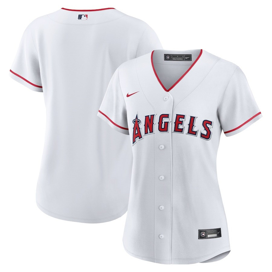Los Angeles Angels Women's Home Blank Baseball Jersey - White 