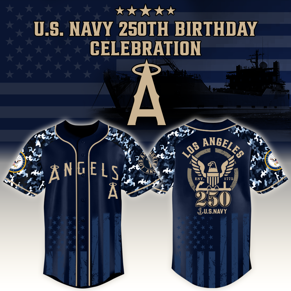 Los Angeles Angels X Mlb Honoring 250 Years Of The U.s. Navy – Mlb Custom Baseball Jersey