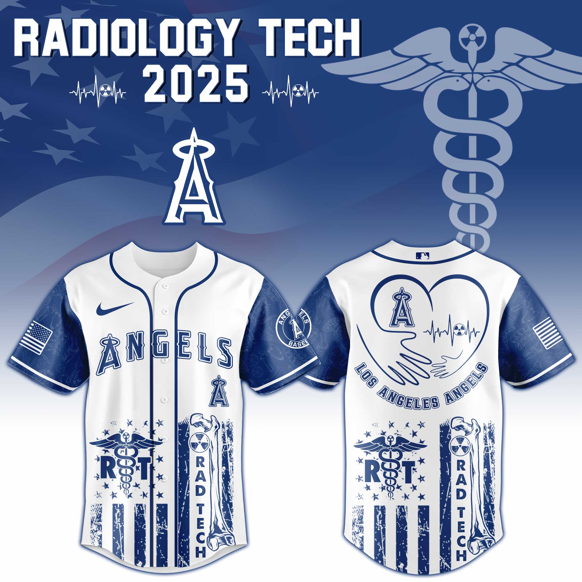 Los Angeles Angels X Radiology Tech Night Exclusive Design Custom Baseball Jersey