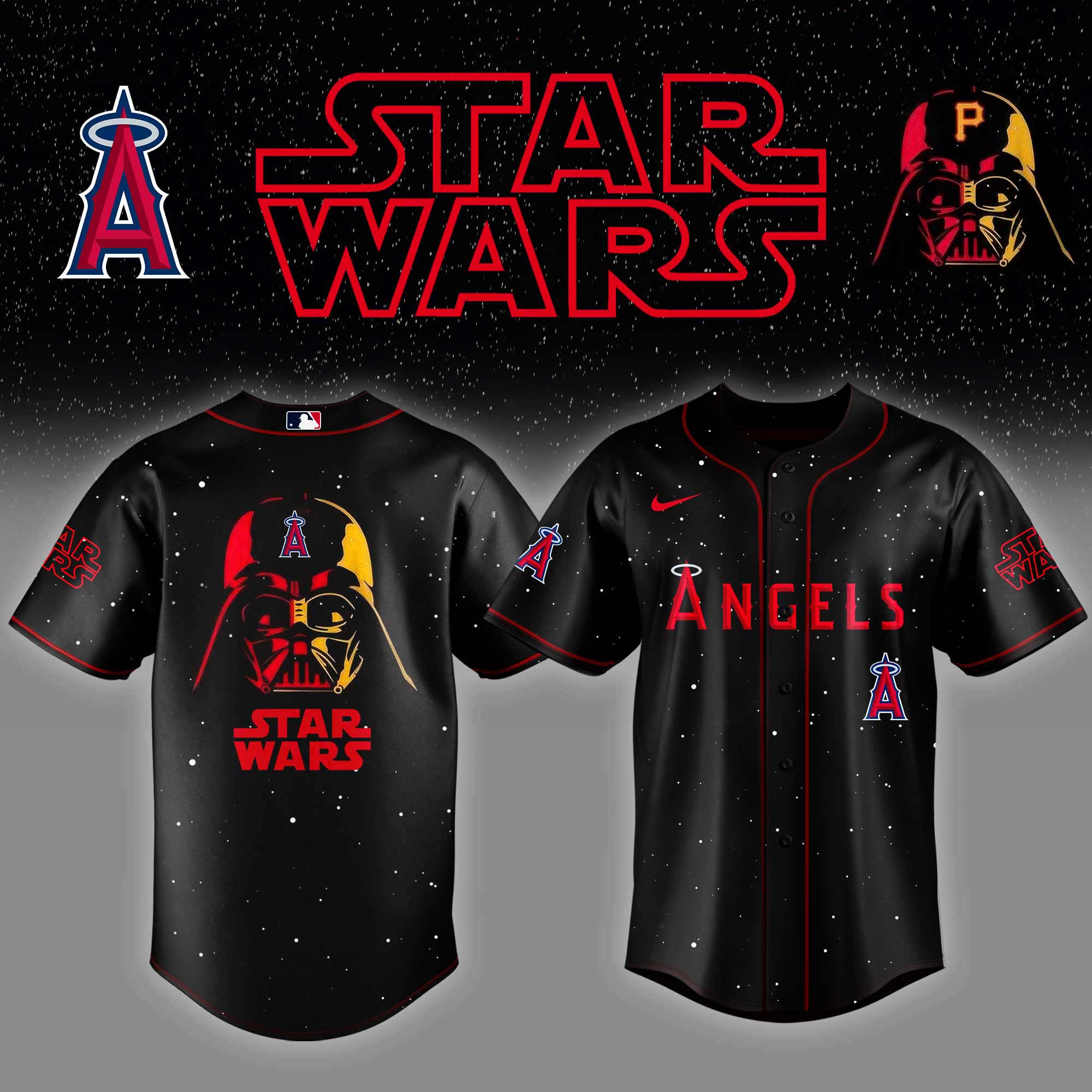 Los Angeles Angels X Star Wars Night Custom Baseball Jersey