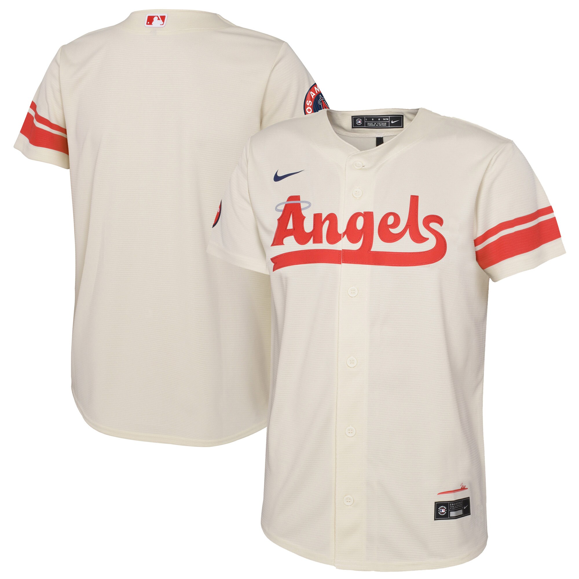 Los Angeles Angels Youth City Connect Replica Team Baseball Jersey - Cream