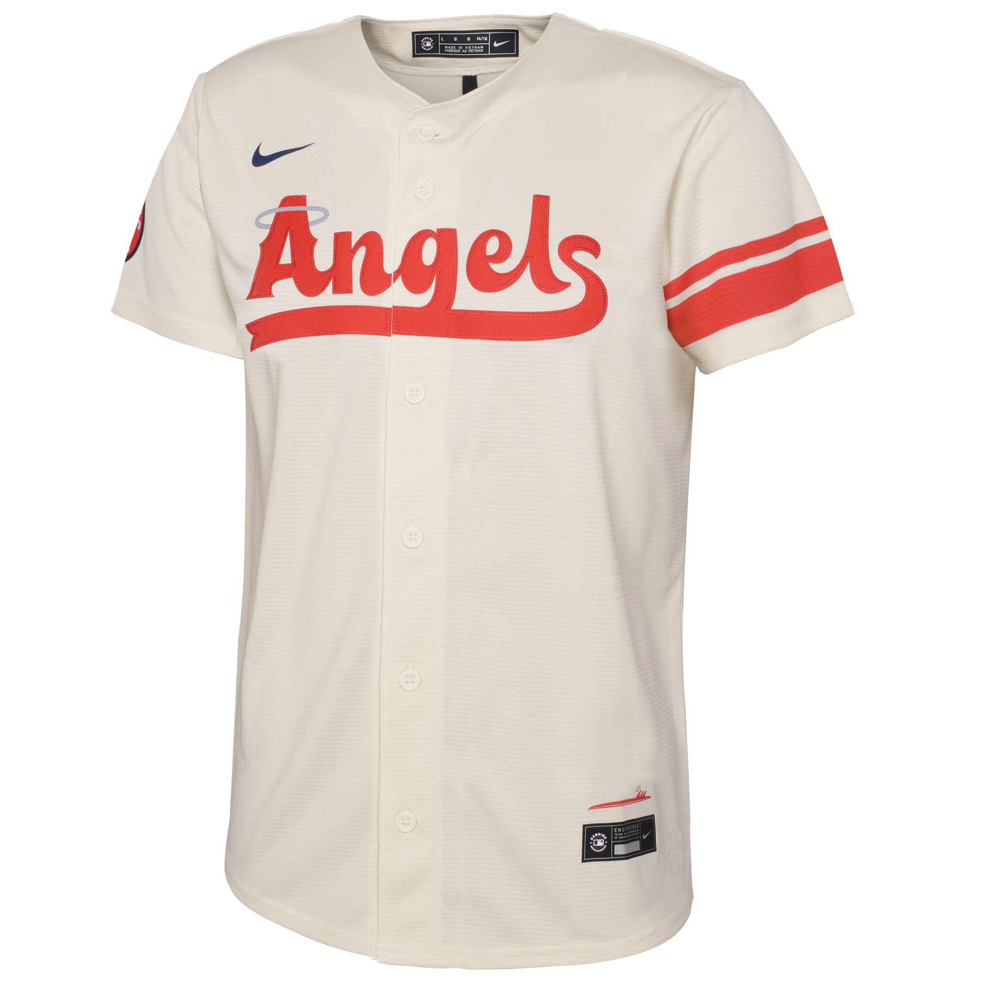 Alternative view of Los Angeles Angels Youth City Connect Replica Team Baseball Jersey - Cream