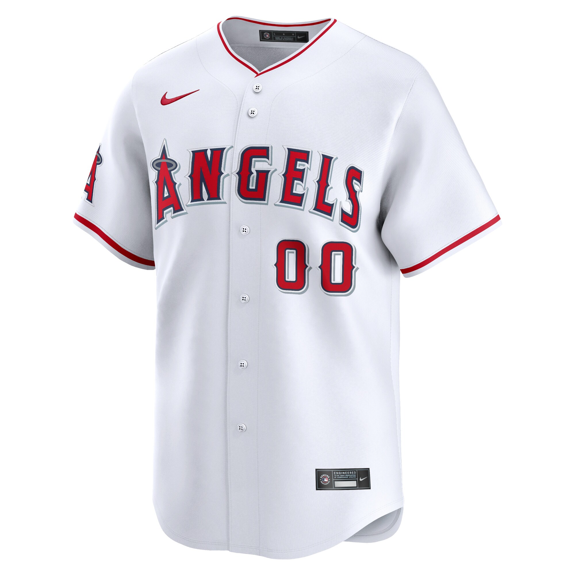 Alternative view of Los Angeles Angels Youth Home Limited Custom Jersey - White