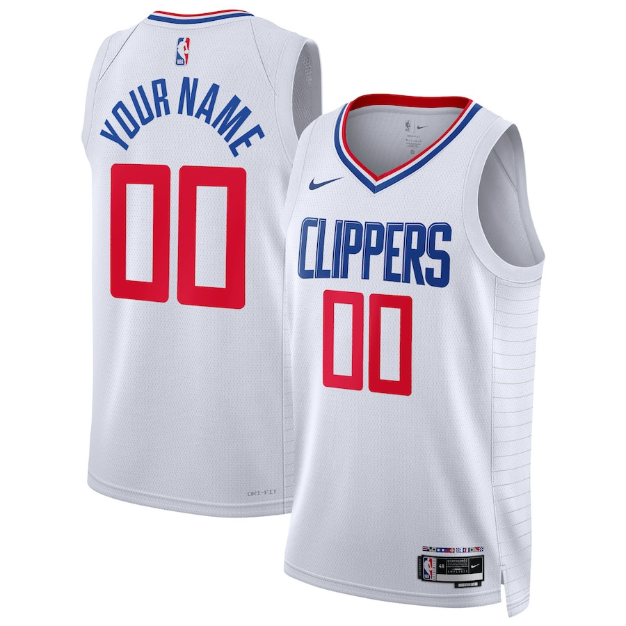 Los Angeles Clippers 2023/24 Association Swingman Custom Men Basketball Jersey - White - JS439 