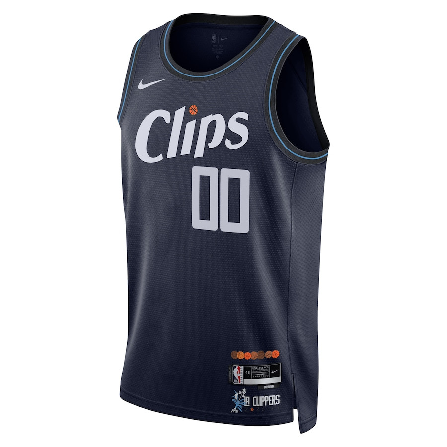 Alternative view of Los Angeles Clippers 2023/24 City Edition Swingman Custom Basketball Jersey - Navy - JS416 