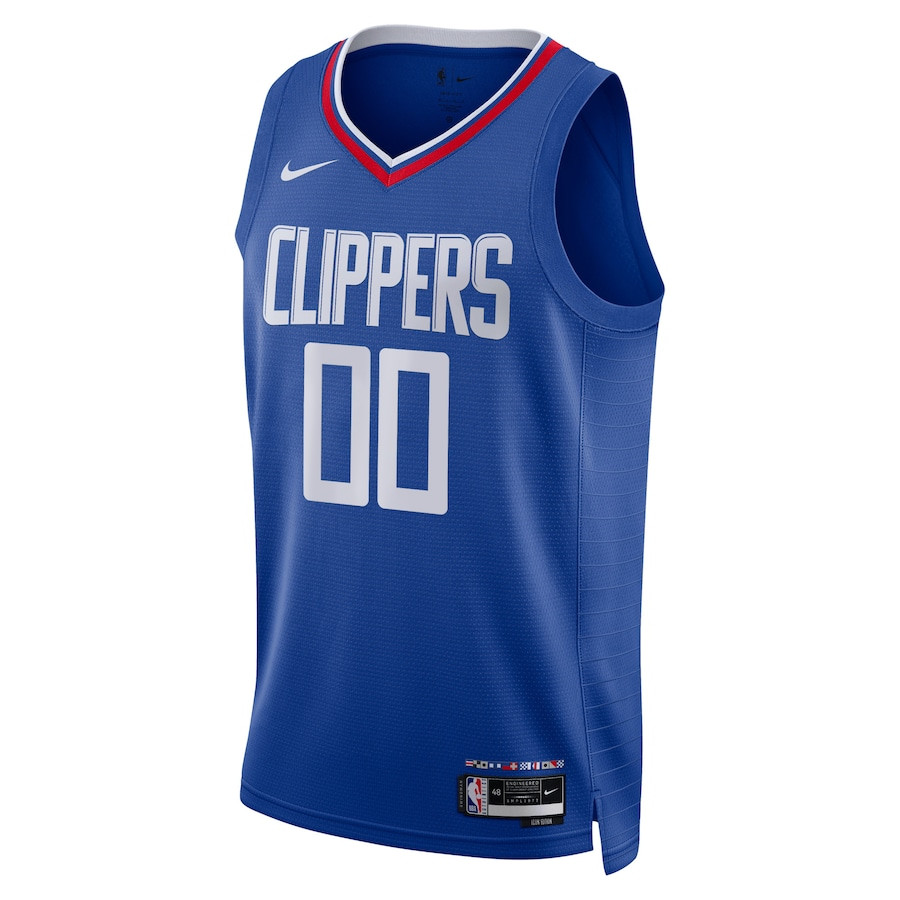 Alternative view of Los Angeles Clippers 2023/24 Icon Swingman Custom Men Basketball Jersey - Blue - JS476 
