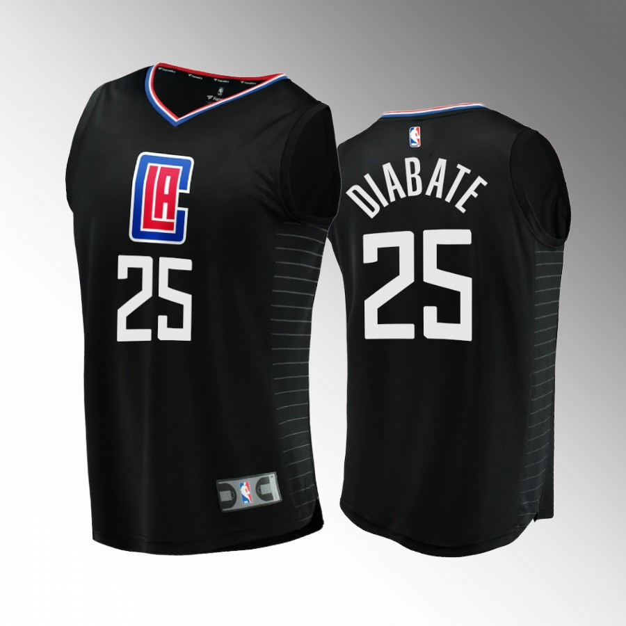 Los Angeles Clippers 25 Moussa Diabate Statement Edition Men Basketball Jersey Black - JS499 