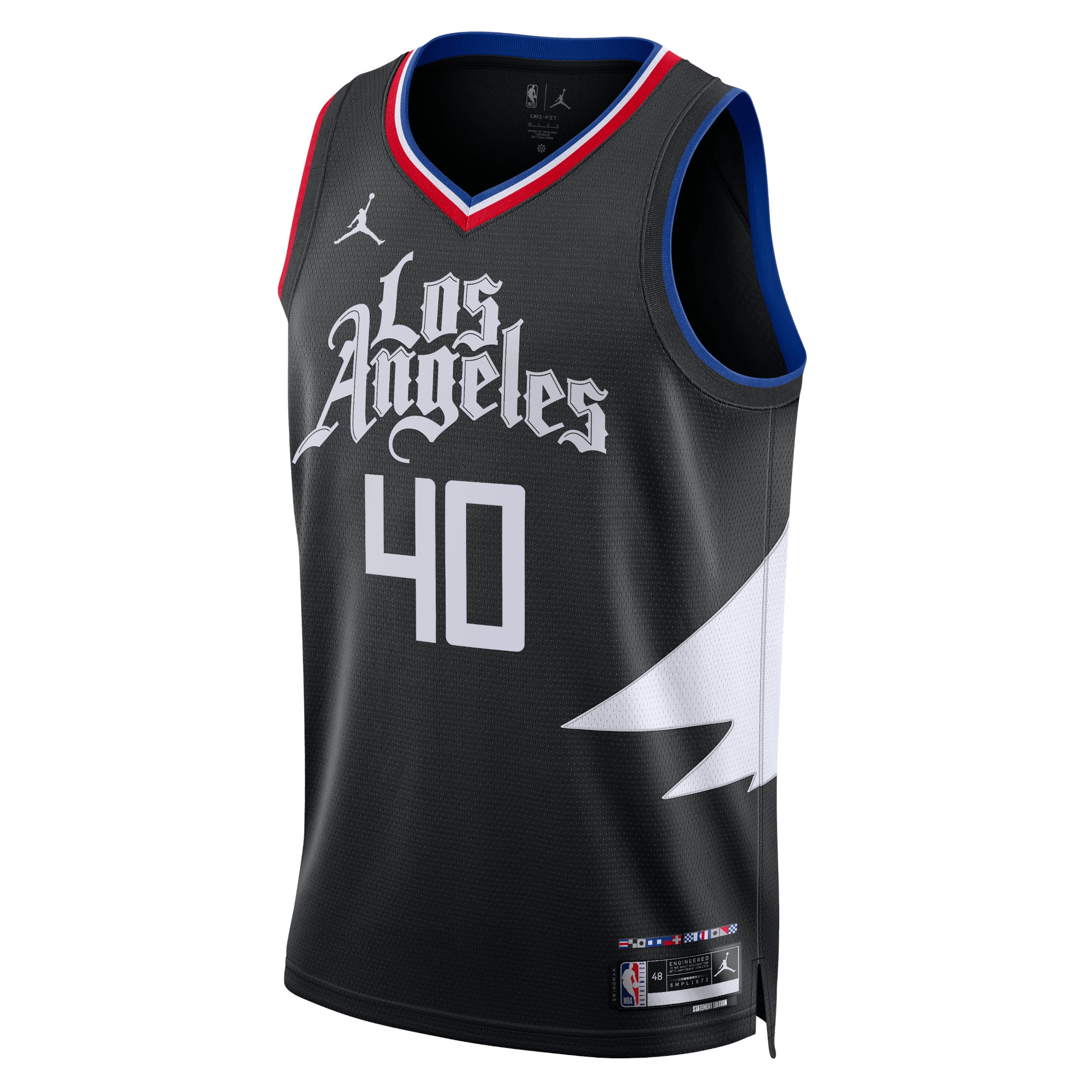 Los Angeles Clippers Jordan Statement Edition Swingman Basketball Jersey - Black - Ivica Zubac - Unisex - JS705 