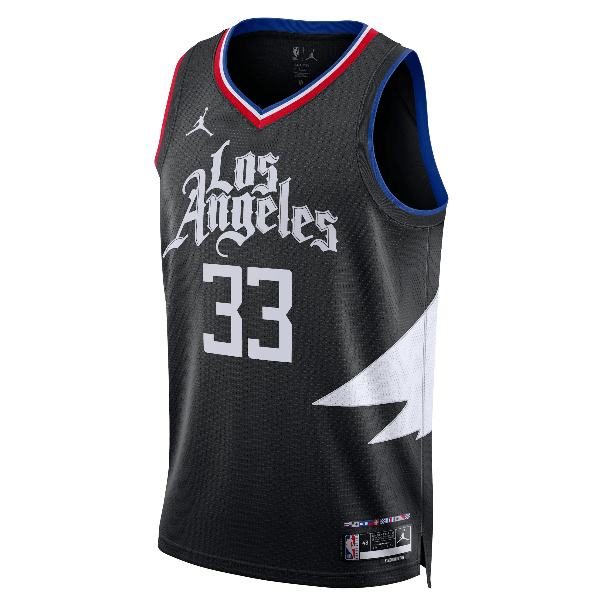 Los Angeles Clippers Jordan Statement Edition Swingman Basketball Jersey - Black - Nicolas Batum - Unisex - JS291 