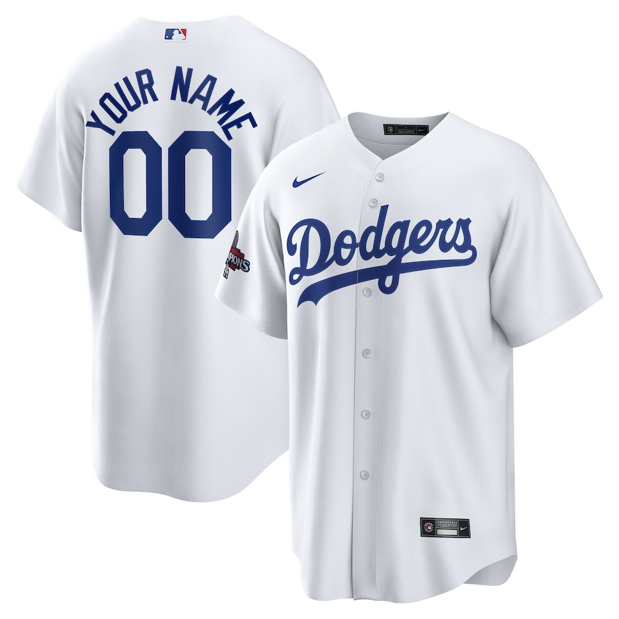 Los Angeles Dodgers 2024 World Series Champions Home Custom Men Baseball Jersey - White 