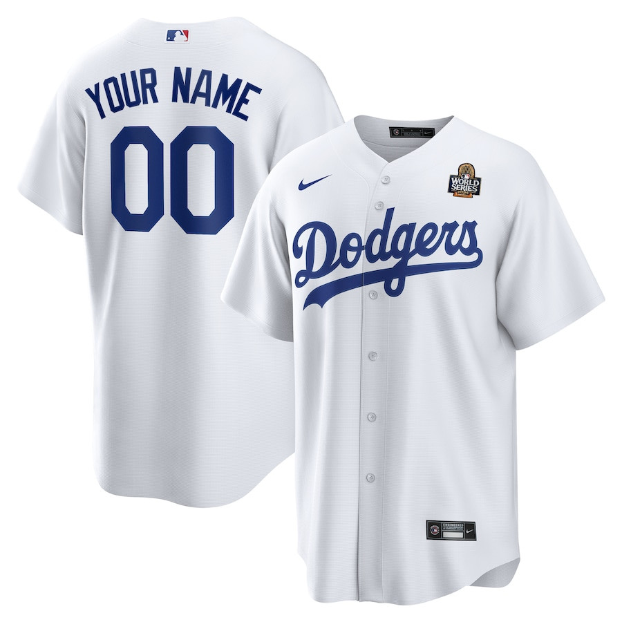 Los Angeles Dodgers 2024 World Series Home Custom Men Baseball Jersey - White 