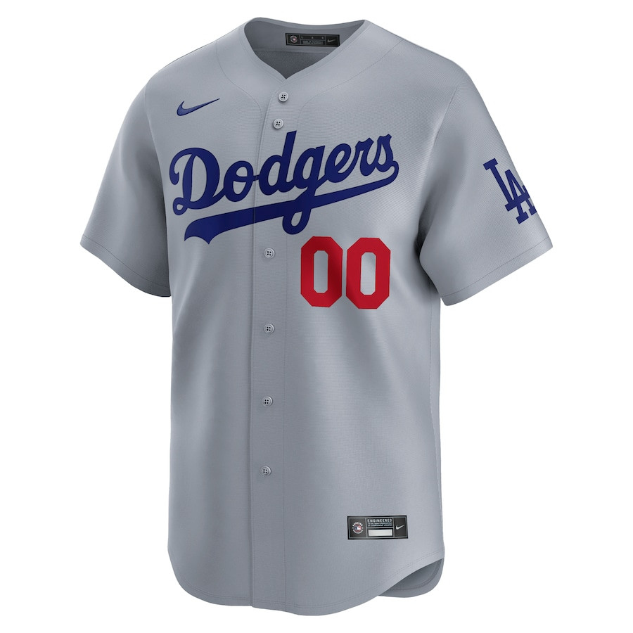 Alternative view of Los Angeles Dodgers Alternate Limited Custom Men Baseball Jersey - Gray 