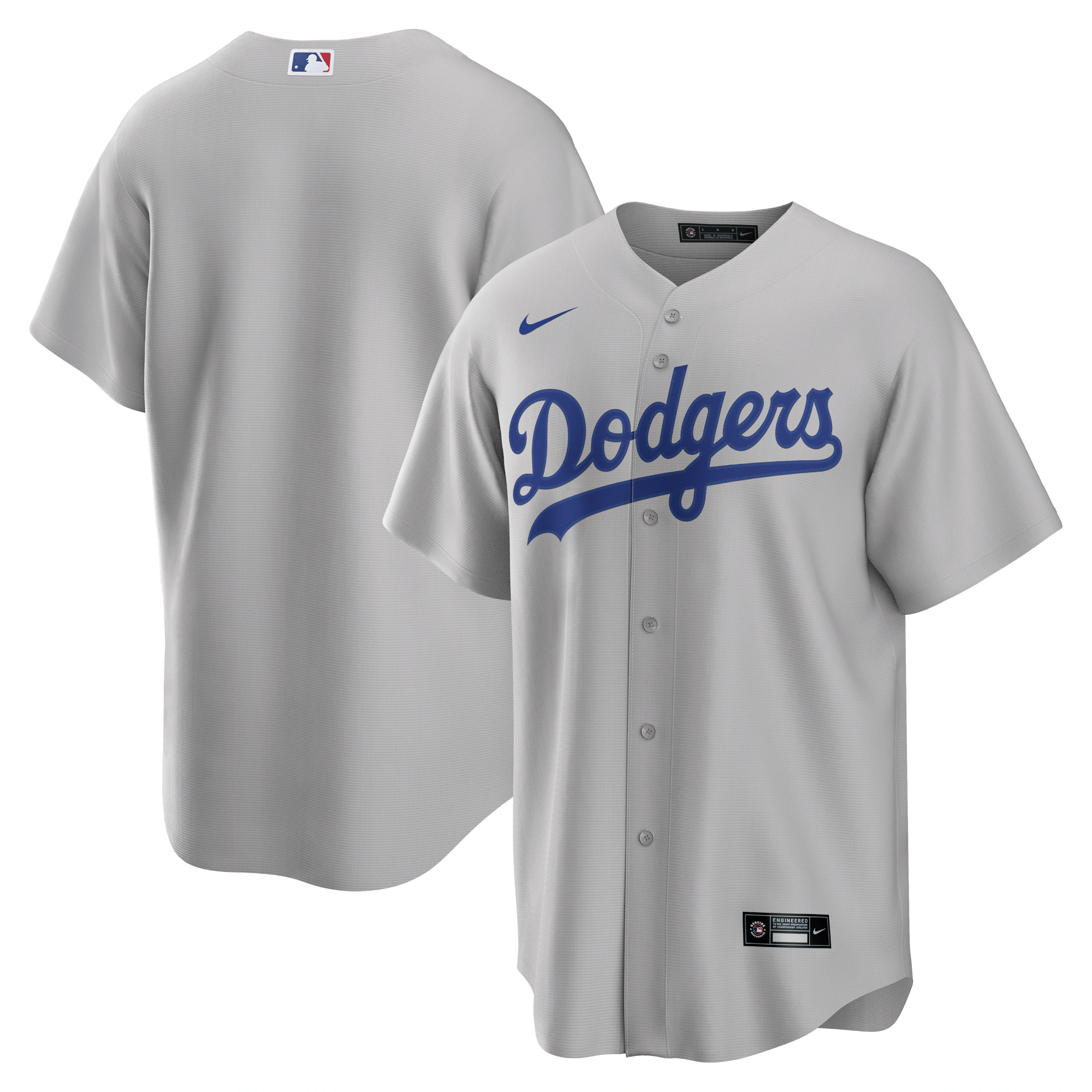 Alternative view of Los Angeles Dodgers Alternate Replica Team Baseball Jersey – Gray