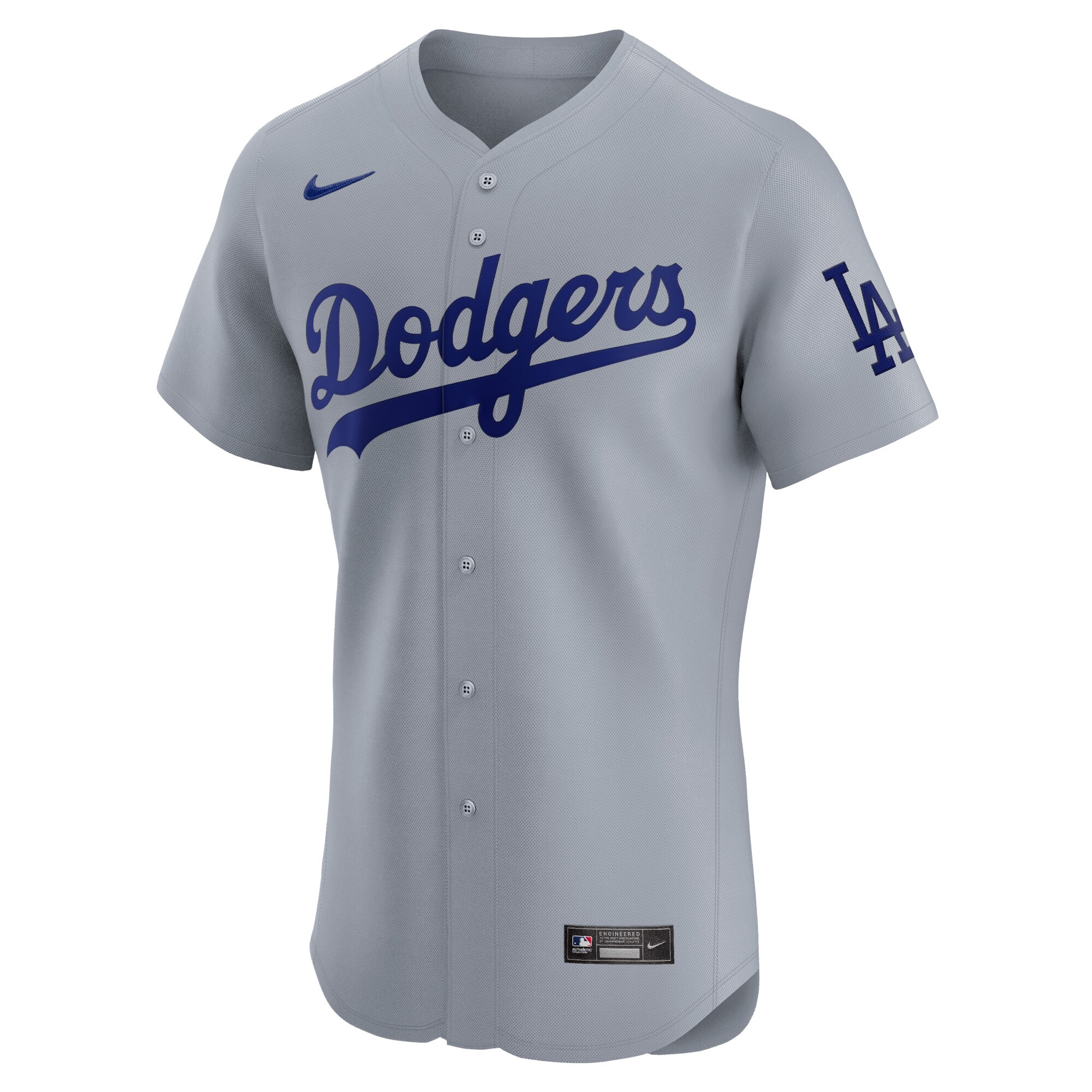 Alternative view of Los Angeles Dodgers Alternate Vapor Premier Elite Patch Baseball Jersey - Gray