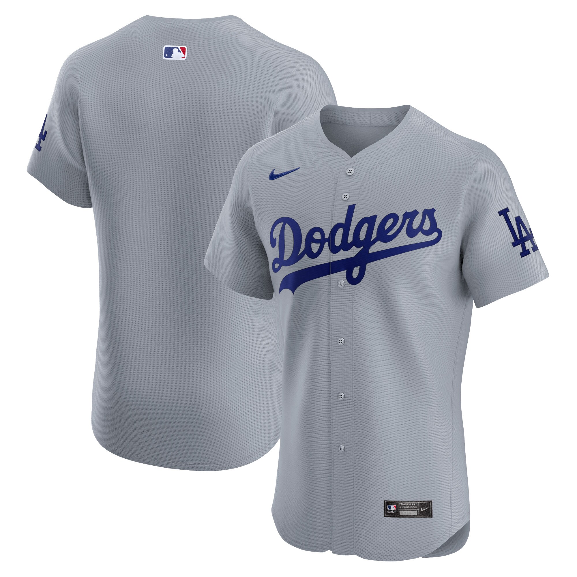 Los Angeles Dodgers Alternate Vapor Premier Elite Patch Baseball Jersey - Gray