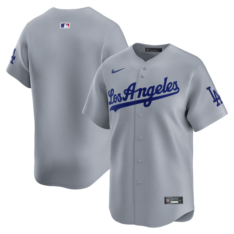 Los Angeles Dodgers Away Limited Men Baseball Jersey - Gray 