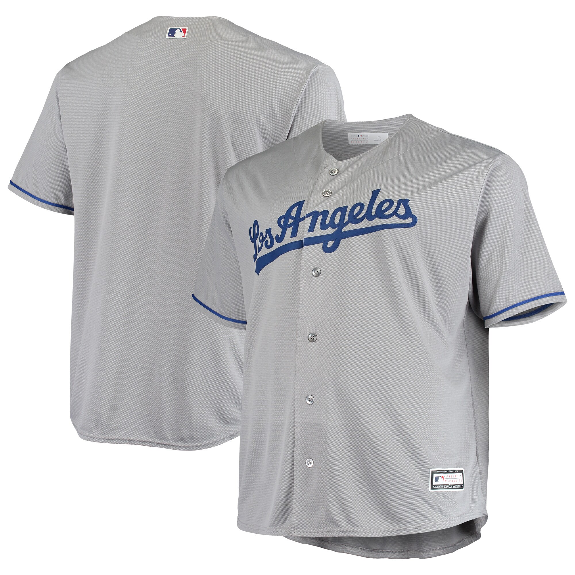 Los Angeles Dodgers Big & Tall Replica Team Baseball Jersey - Gray