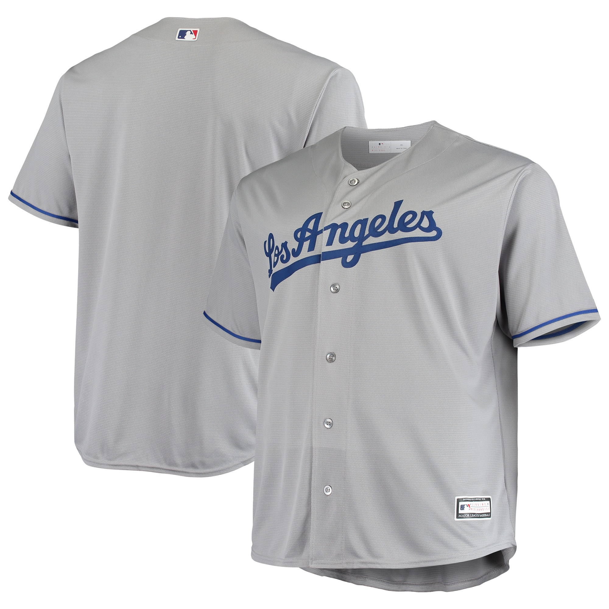 Los Angeles Dodgers Big & Tall Replica Team Baseball Jersey – Gray