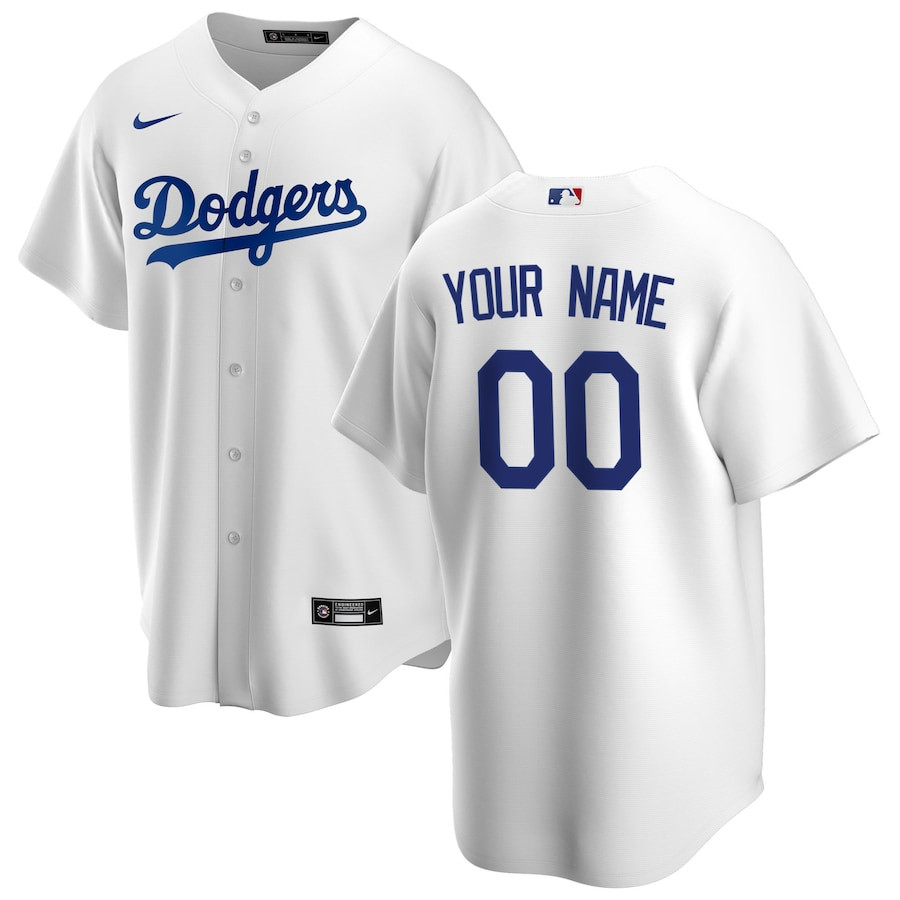Los Angeles Dodgers Home Custom Men Baseball Jersey - White 