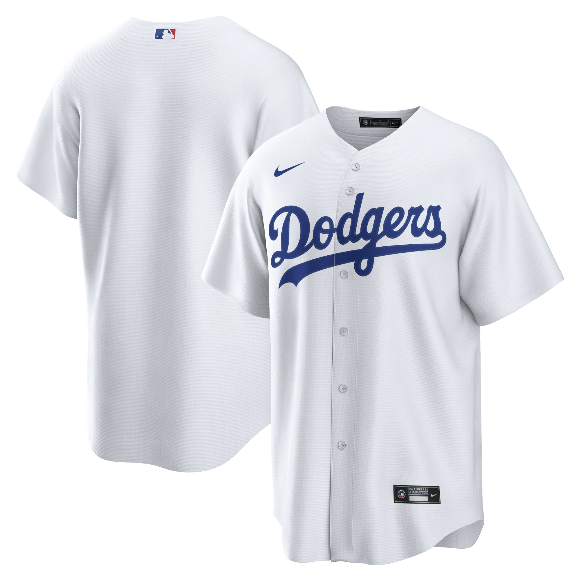 Alternative view of Los Angeles Dodgers Home Replica Team Baseball Jersey – White