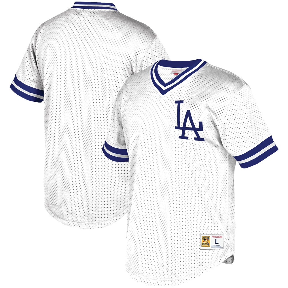 Los Angeles Dodgers Mitchell & Ness Big & Tall Mesh V-neck Baseball Jersey - White