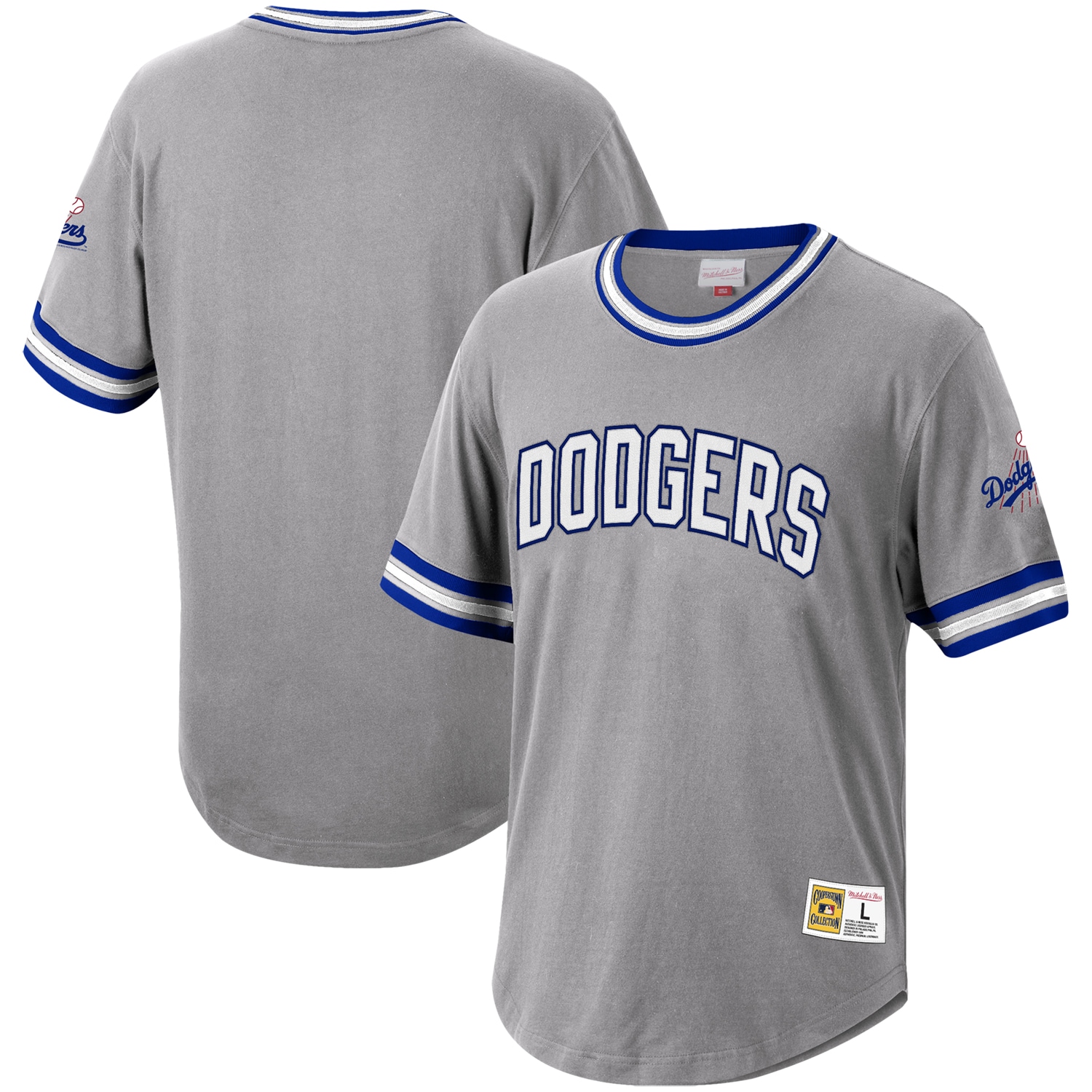 Los Angeles Dodgers Mitchell & Ness Cooperstown Collection Wild Pitch Baseball Jersey T-shirt – Gray
