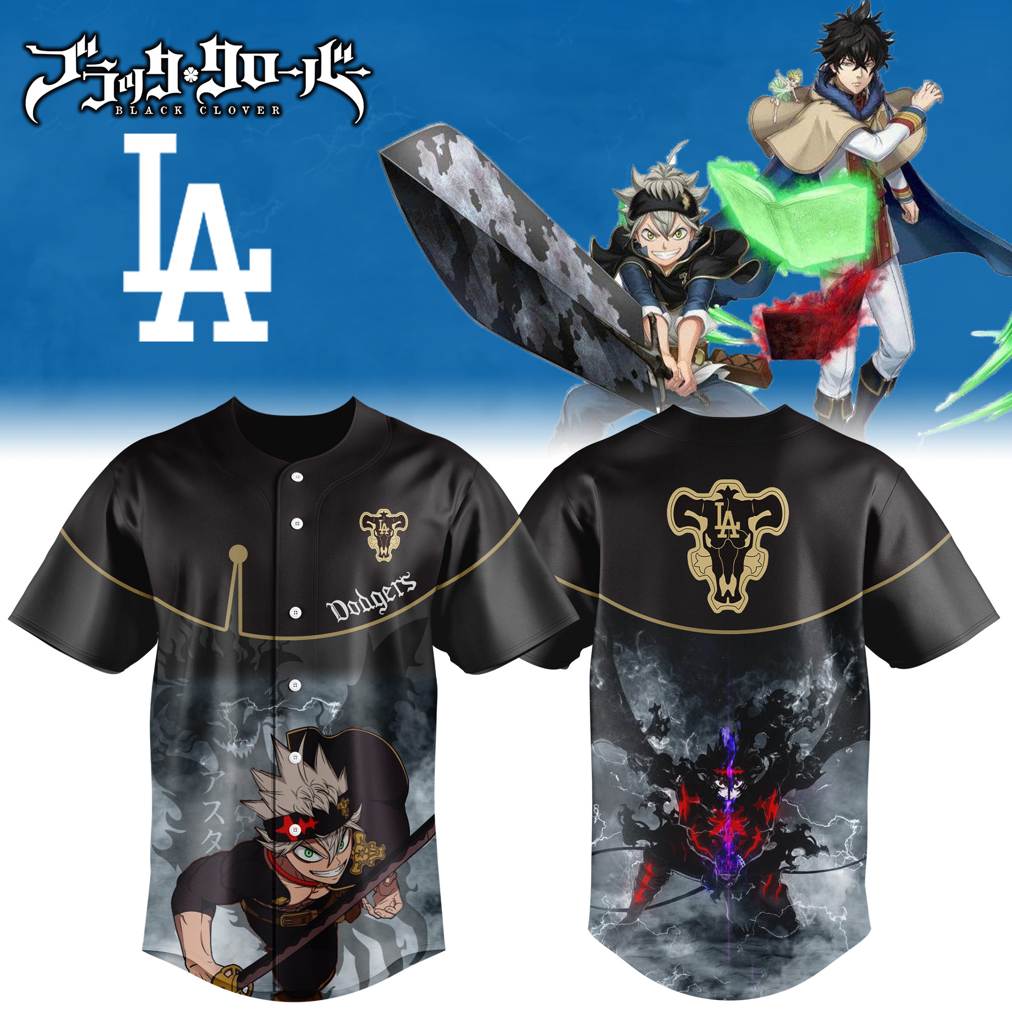 Los Angeles Dodgers Mlb X Black Clover Asta Custom Baseball Jersey