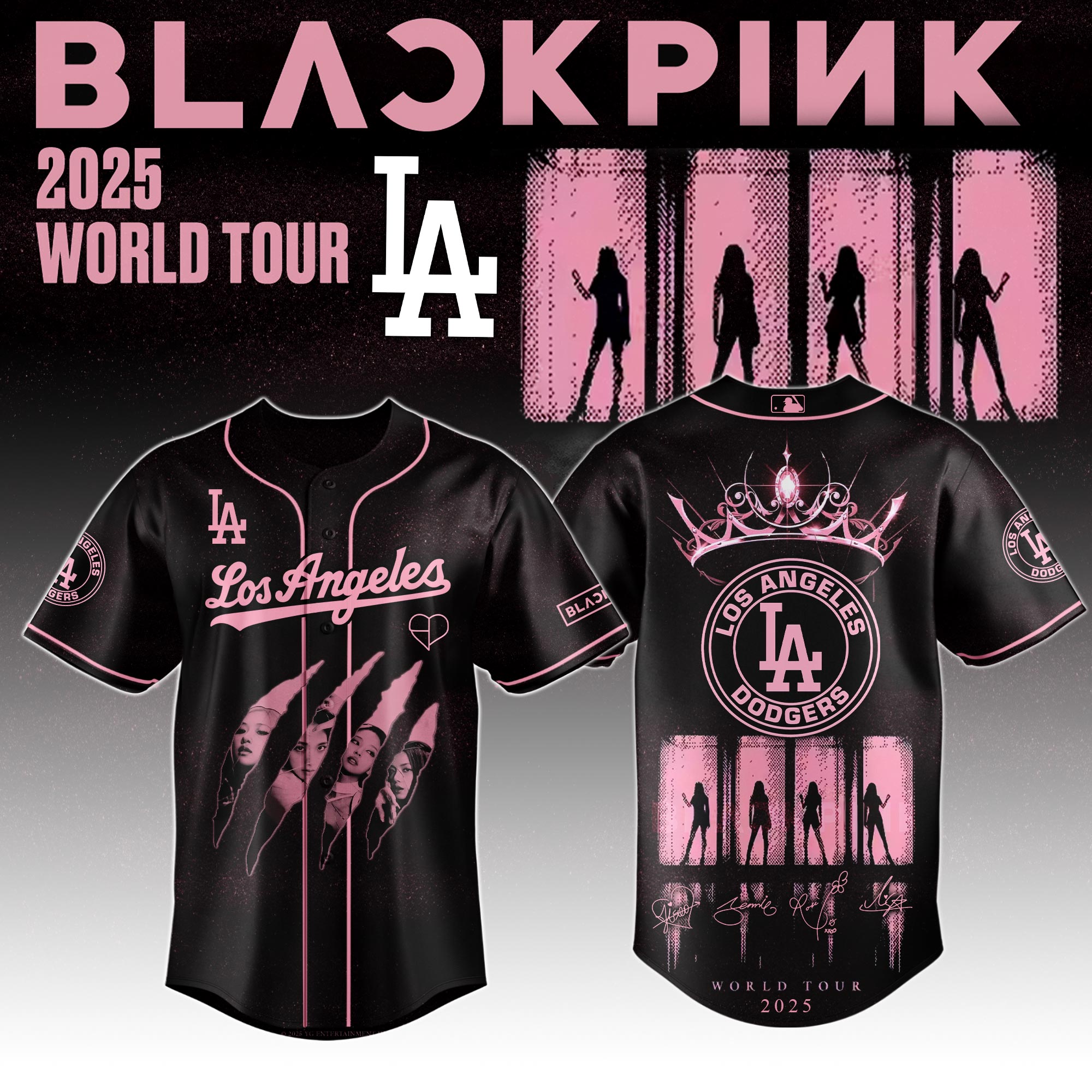 Los Angeles Dodgers Mlb X Blackpink All Star Custom Baseball Jersey