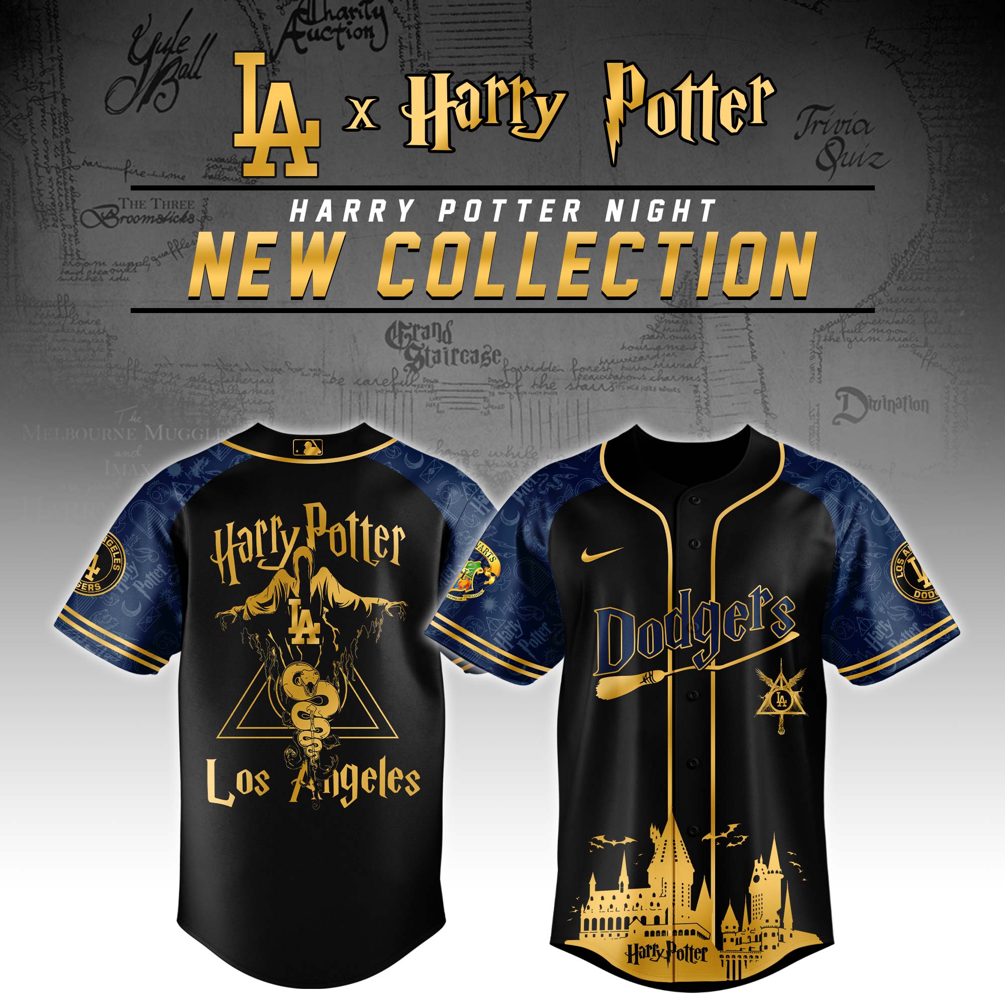 Los Angeles Dodgers Mlb X Harry Potter Dementor Custom Baseball Jersey