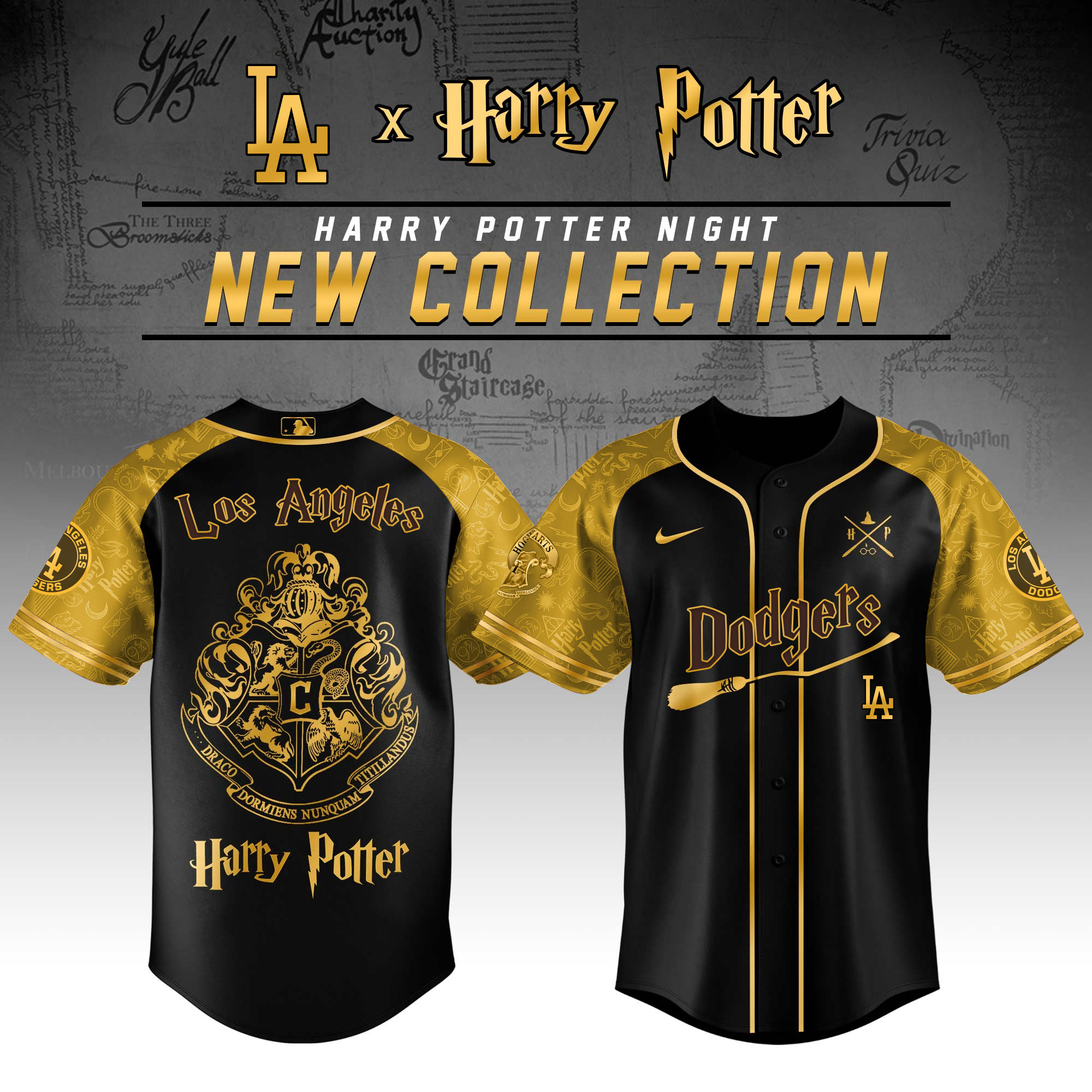 Los Angeles Dodgers Mlb X Harry Potter Hufflepuff House Custom Baseball Jersey
