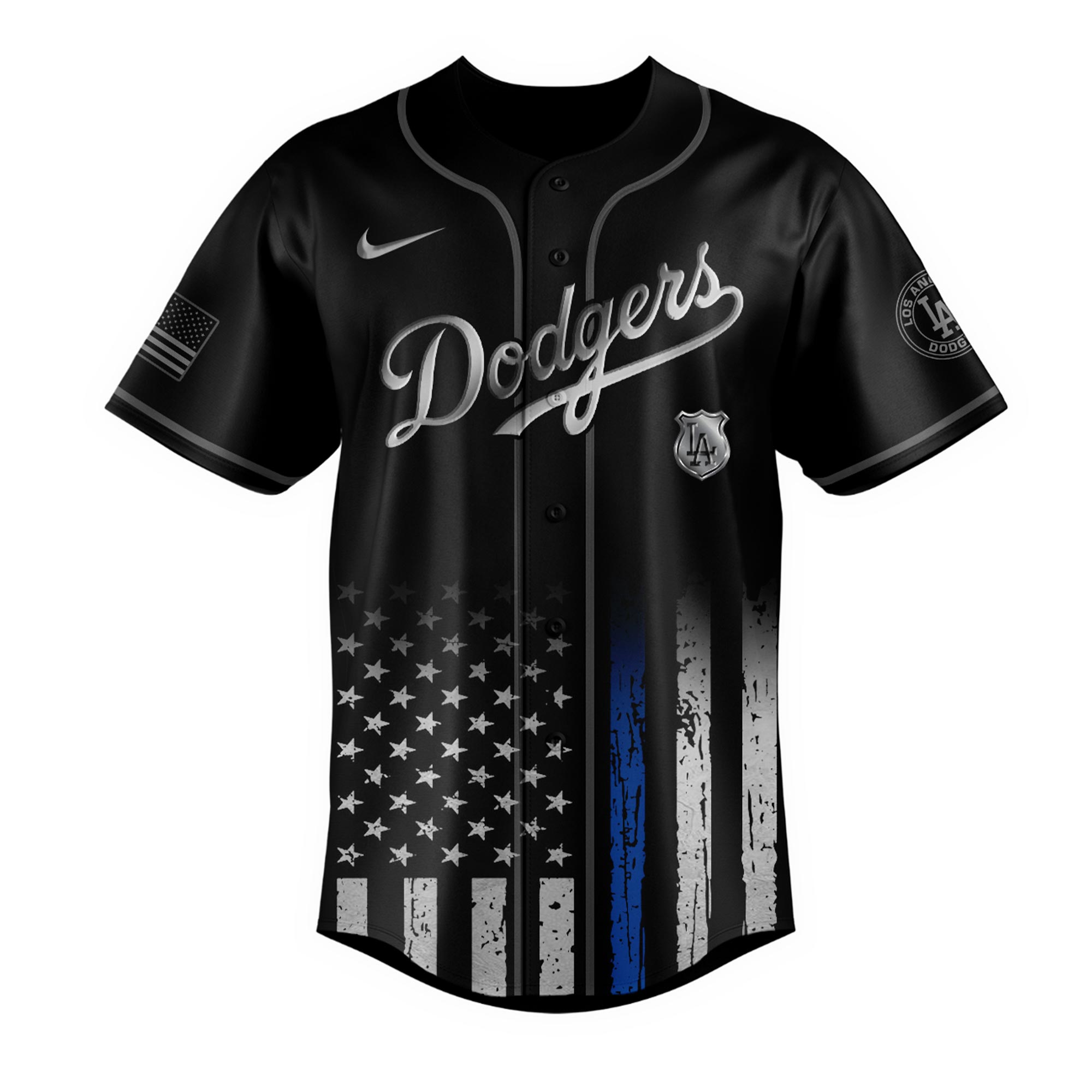 Alternative view of Los Angeles Dodgers Mlb X Law Enforcement Night Edition Custom Baseball Jersey 2025