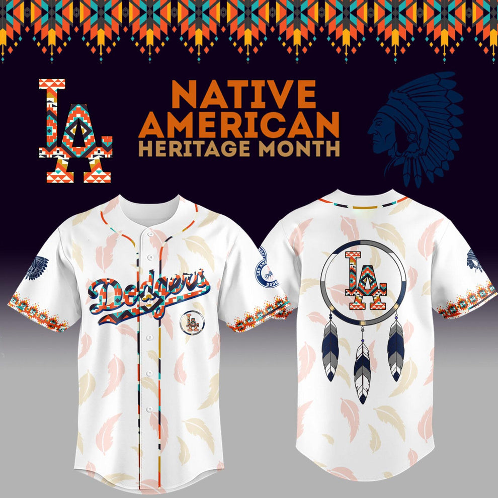 Los Angeles Dodgers Mlb X Native American Heritage Night Custom Baseball Jersey