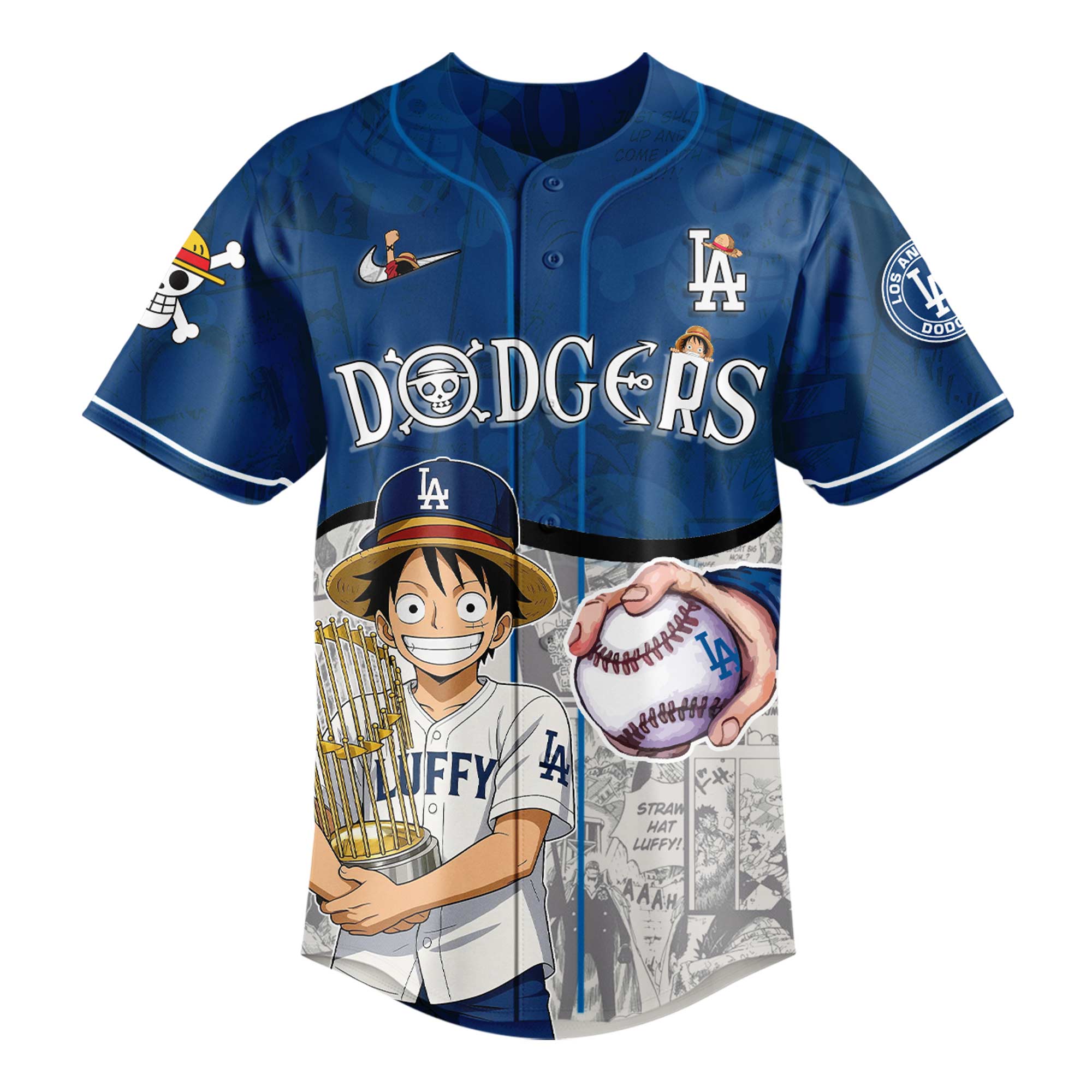 Alternative view of Los Angeles Dodgers Mlb X One Piece Night Custom Baseball Jersey