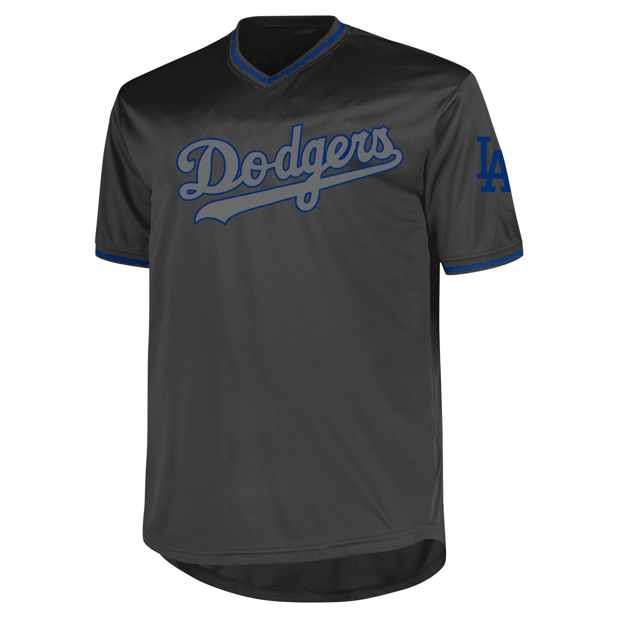 Alternative view of Los Angeles Dodgers Profile Big & Tall Pop Fashion Baseball Jersey - Charcoal