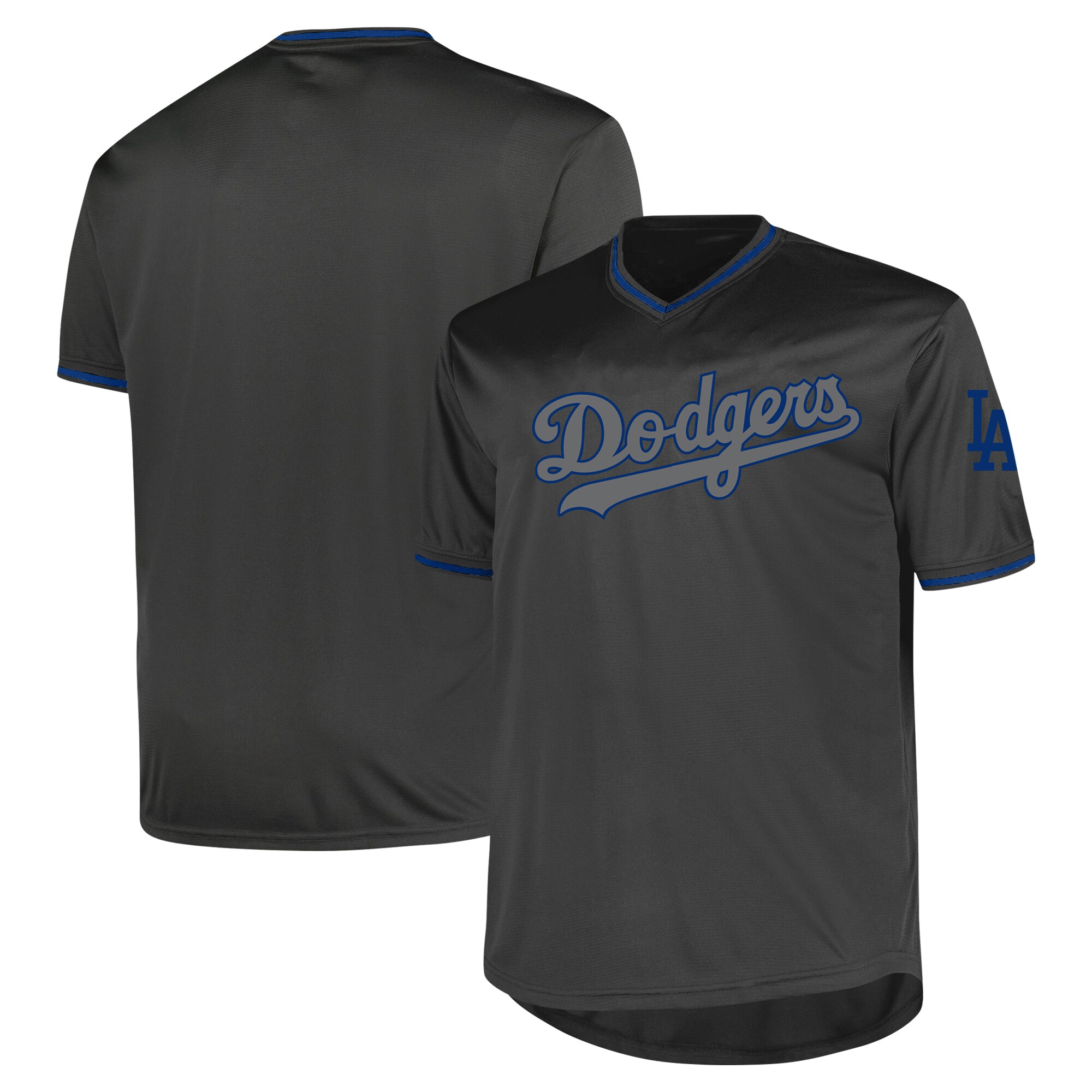 Los Angeles Dodgers Profile Big & Tall Pop Fashion Baseball Jersey - Charcoal