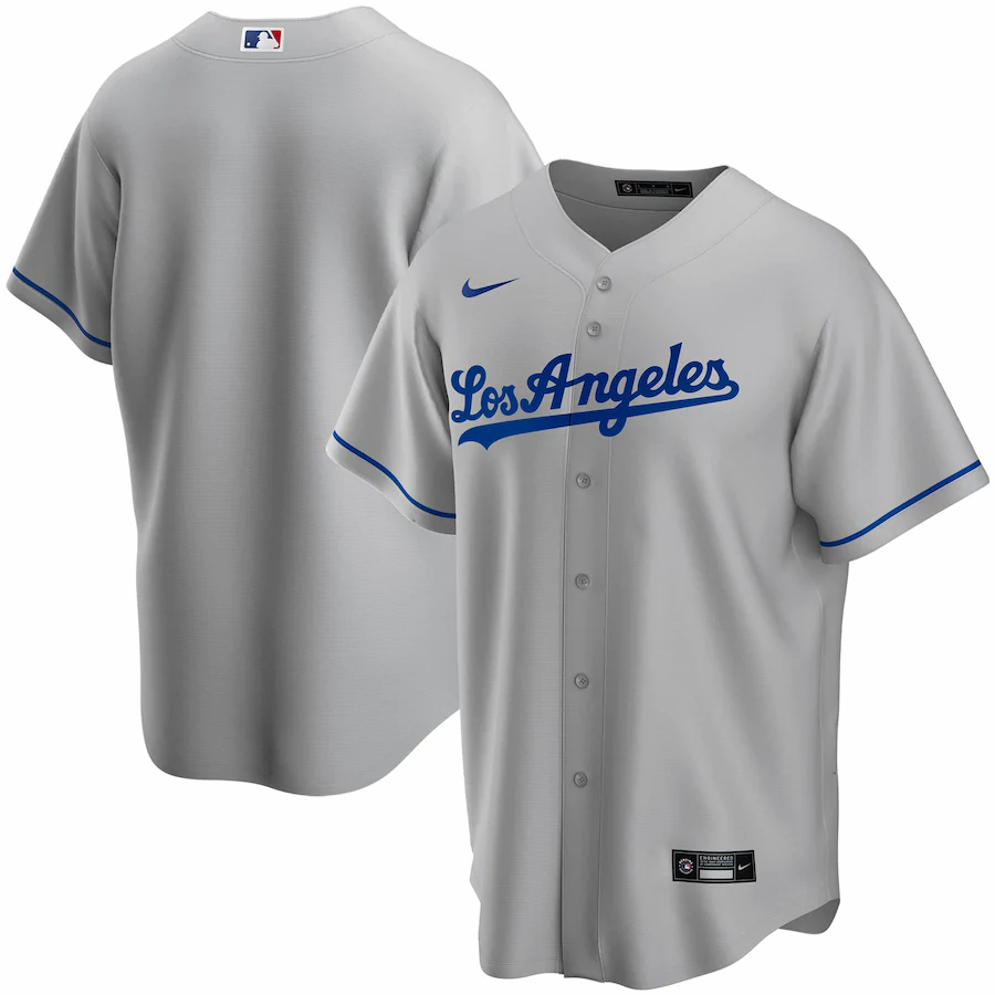 Los Angeles Dodgers Road 2020 Replica Team Baseball Jersey ÃƒÂ¢Ã¢â€šÂ¬Ã¢â‚¬Å“ Gray