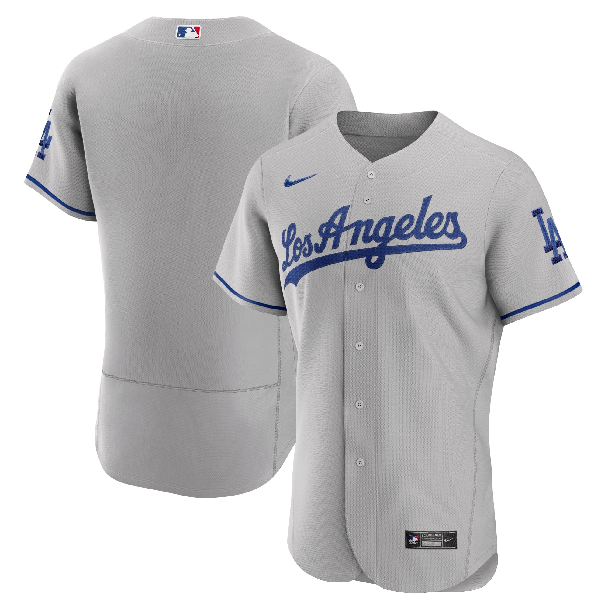 Los Angeles Dodgers Road Authentic Team Baseball Jersey - Gray