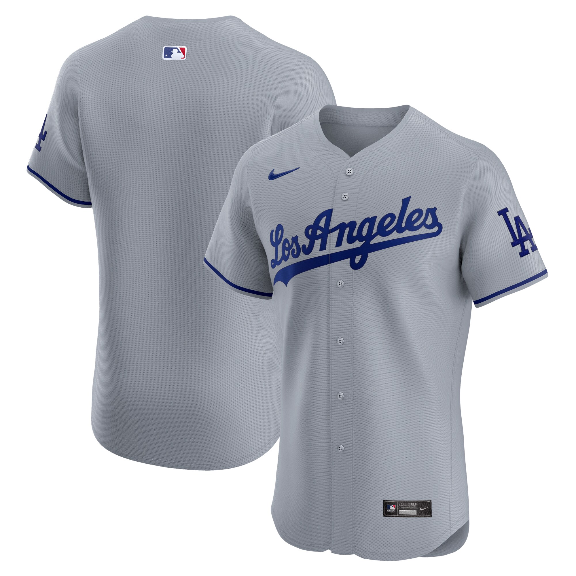 Los Angeles Dodgers Road Vapor Premier Elite Patch Baseball Jersey - Gray