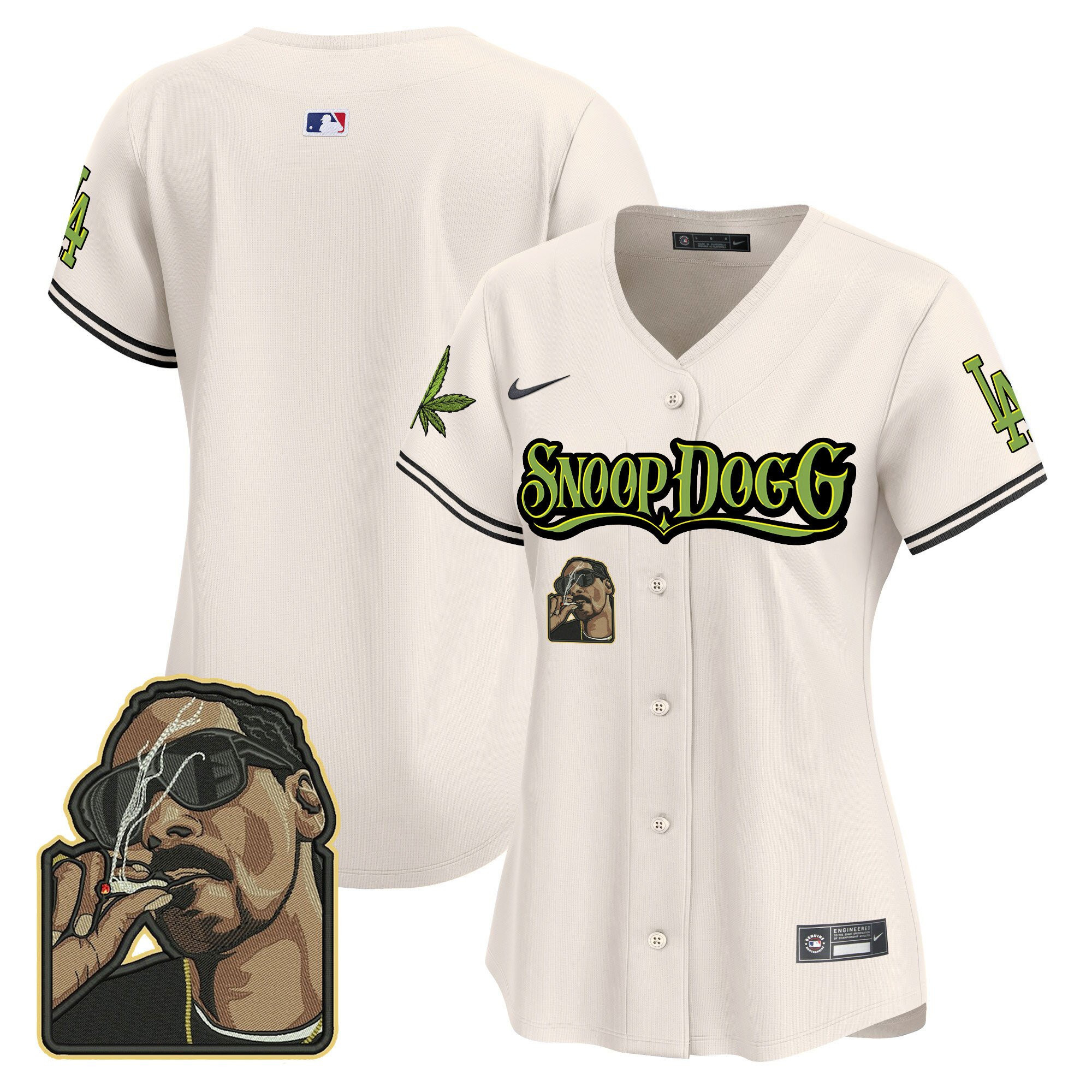Los Angeles Dodgers Snoop Dogg Women Baseball Jersey - Cream 