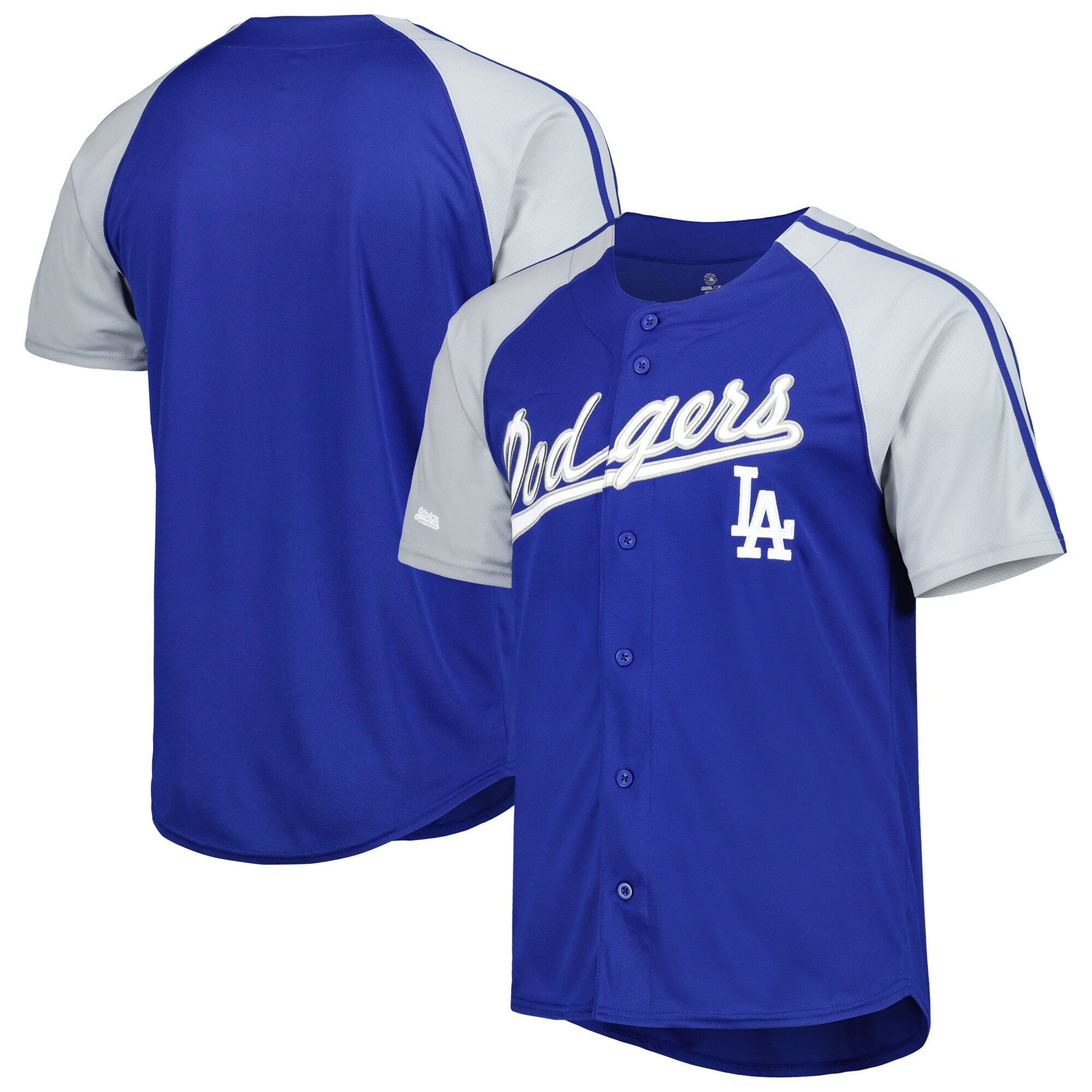 Alternative view of Los Angeles Dodgers Stitches Button-down Raglan Fashion Baseball Jersey – Royal