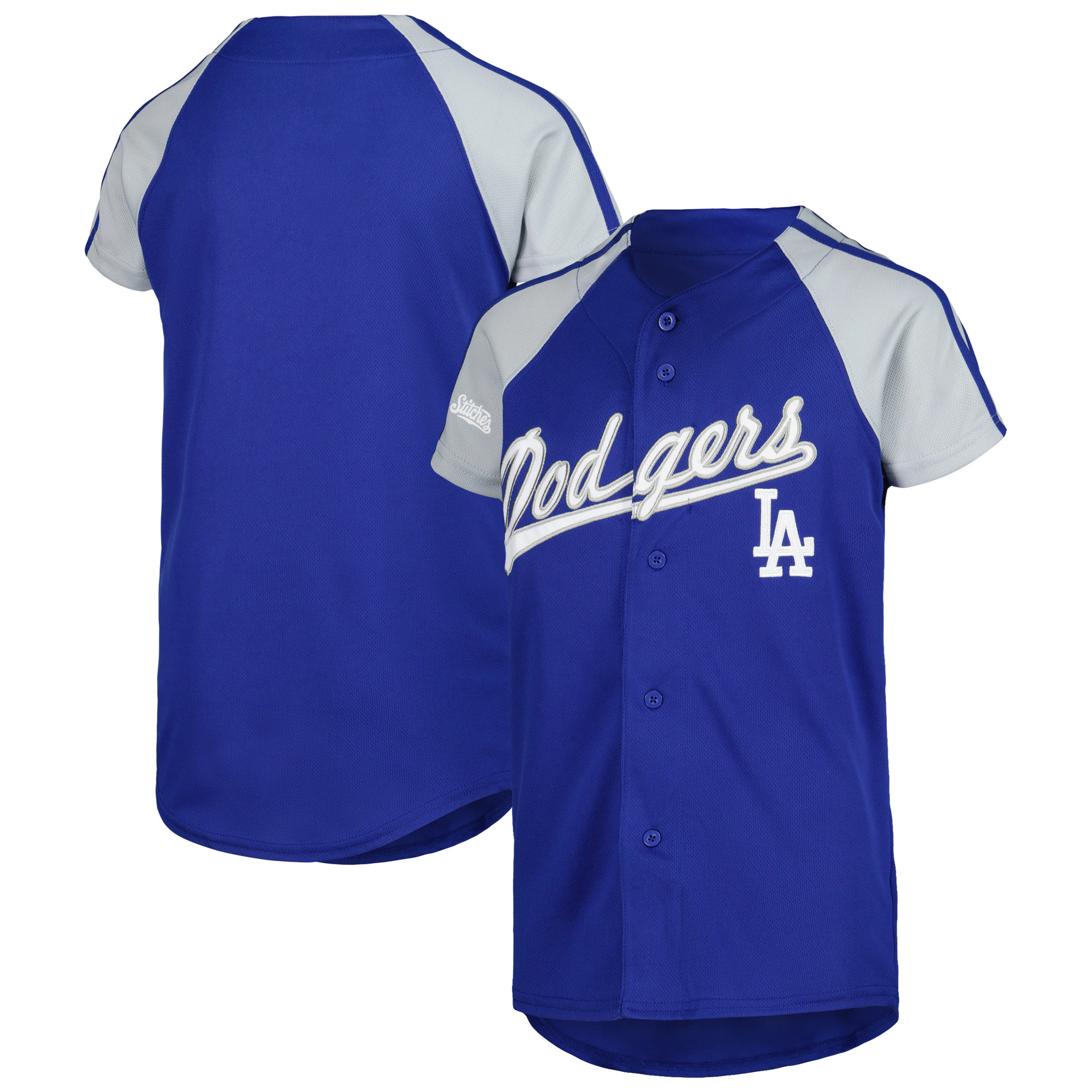 Los Angeles Dodgers Stitches Youth Team Baseball Jersey - Royal/gray