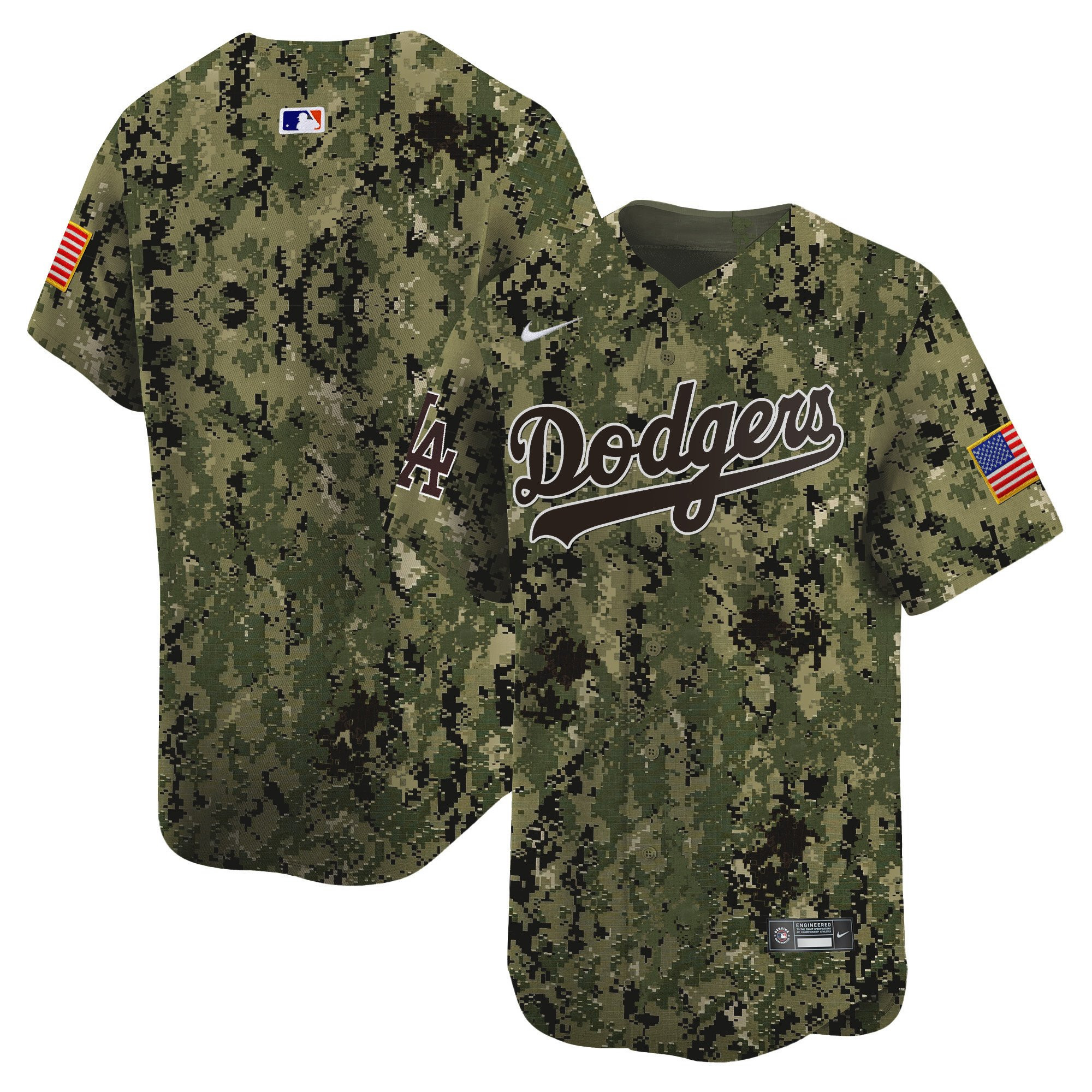 Los Angeles Dodgers USMC Alternate Limited Men Baseball Jersey - Woodland 