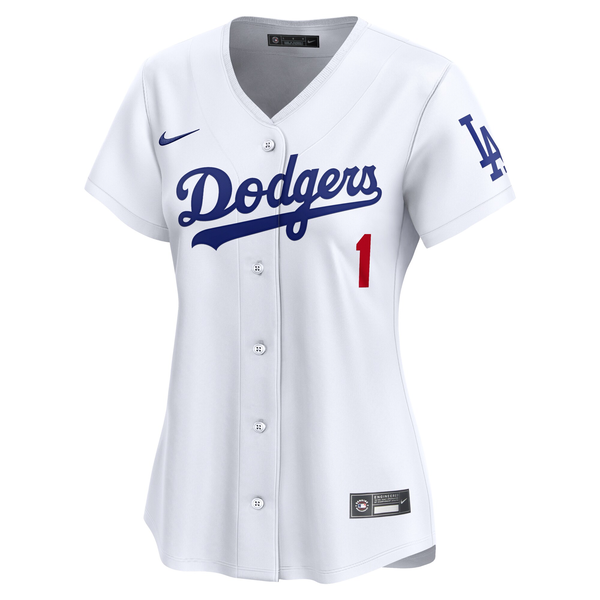 Alternative view of Los Angeles Dodgers Women's #1 Mom Home Limited Baseball Jersey - White