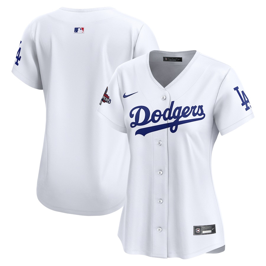 Los Angeles Dodgers Women's 2024 World Series Champions Home Limited Baseball Jersey - White 
