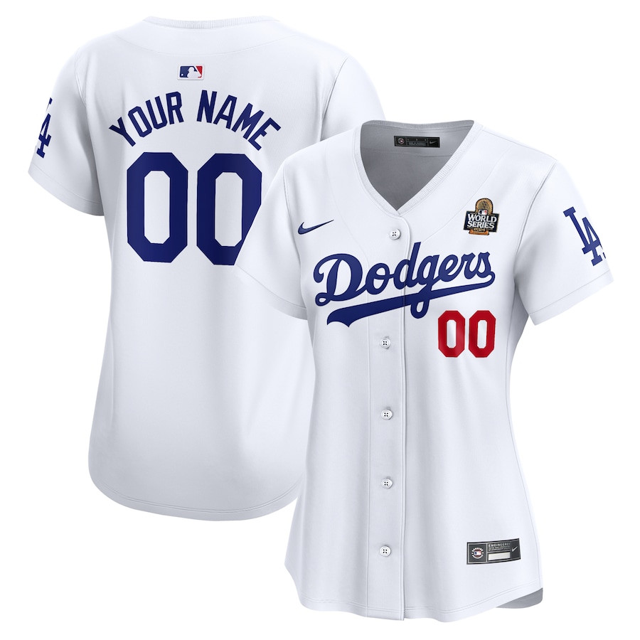 Los Angeles Dodgers Women's 2024 World Series Home Custom Limited Baseball Jersey - White 
