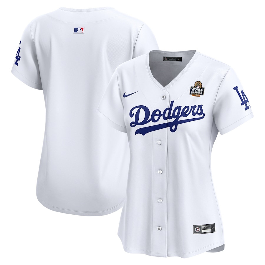 Los Angeles Dodgers Women's 2024 World Series Home Limited Baseball Jersey - White 