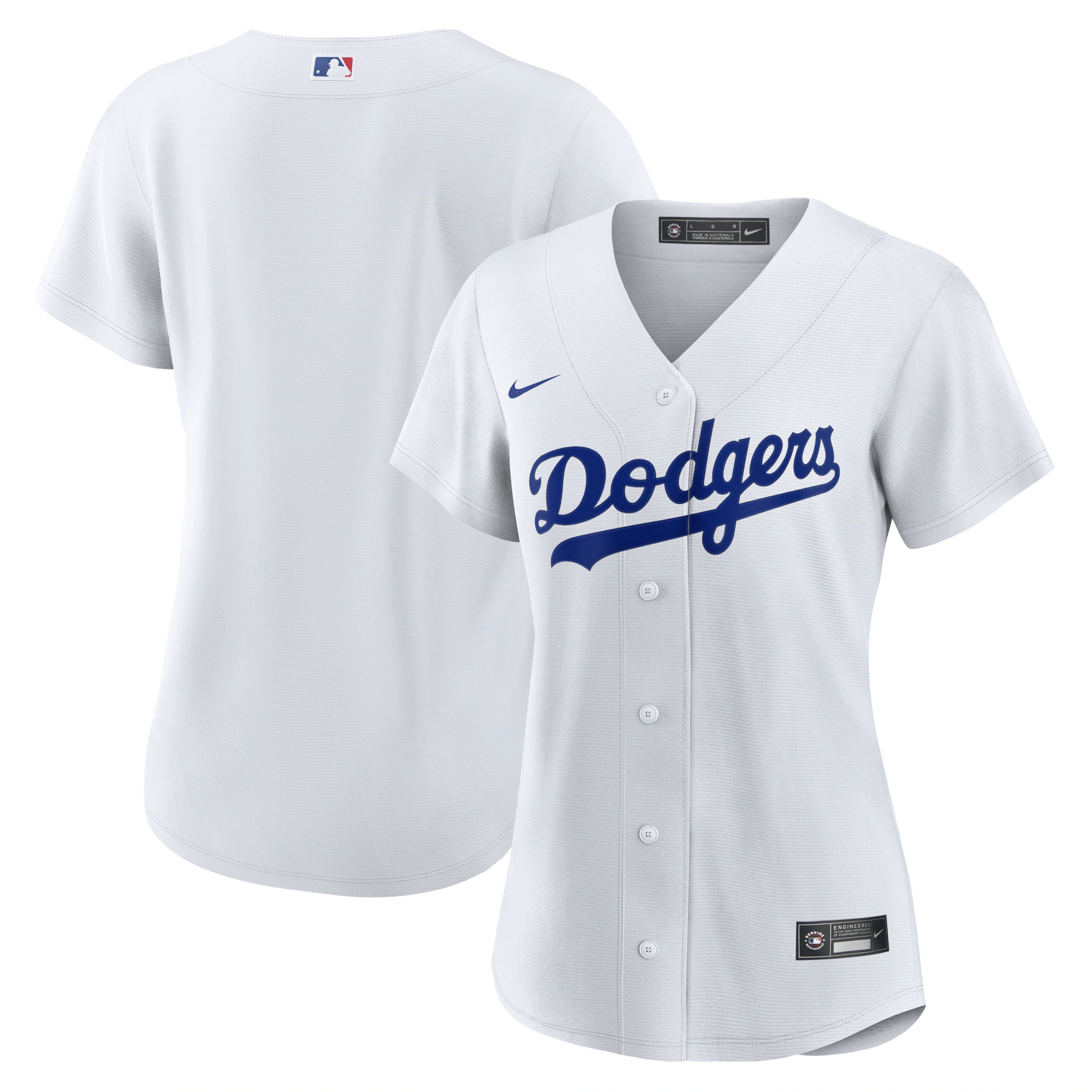 Alternative view of Los Angeles Dodgers Women’s Home Replica Team Baseball Jersey – White