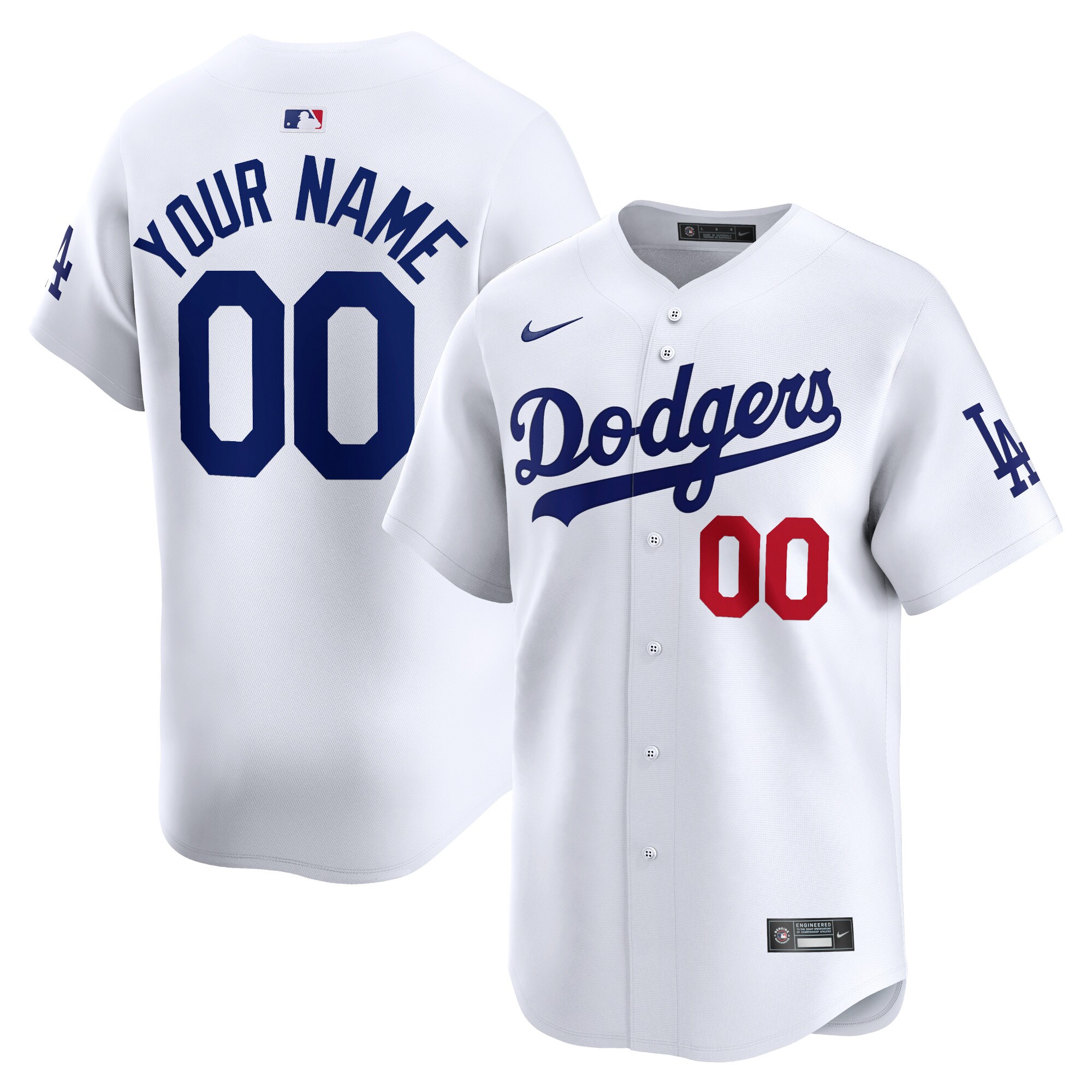 Los Angeles Dodgers Youth Home Limited Custom Baseball Jersey - White